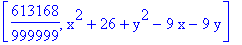 [613168/999999, x^2+26+y^2-9*x-9*y]
